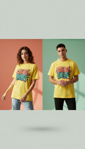 Graffiti Script Tee in Sunlight Yellow